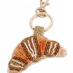 Croissant beaded keyring