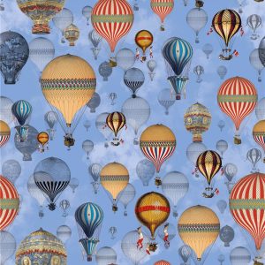 Blue hot air balloons gift wrap