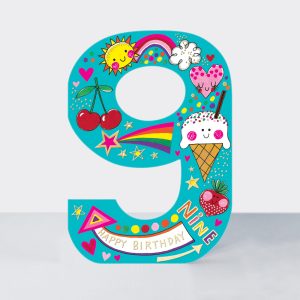 Age 9 ice cream and cherries card