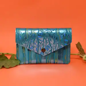 Turquoise forest popper purse