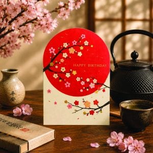 Sun blossom shape of kirinuki card