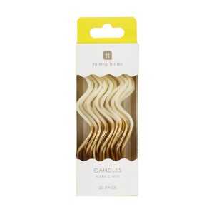 Luxe twist tall gold candles 20 pk