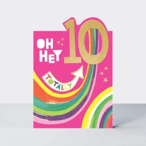 Age 10 rainbow tiptoes card