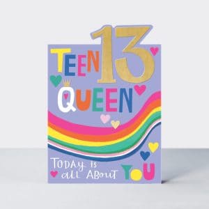 Age 13 teen queen tiptoes card